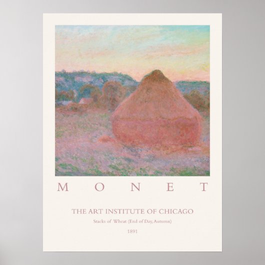 Claude Monet Stacks van Tarwe Einde van de Dag Her Poster (Voorkant)