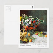 Claude Monet still Life with Flowers and Fruit Briefkaart (Voorkant / Achterkant)