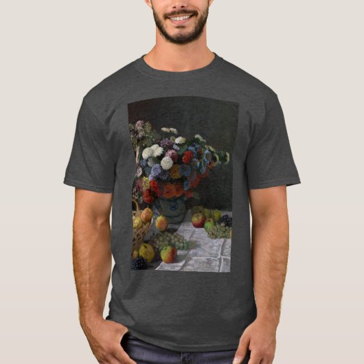 Claude Monet - Still Life with Flowers and Fruit T-shirt (Voorkant)