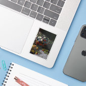 Claude Monet - Stilleven met bloemen en fruit Sticker (Laptop met iPhone)