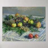 Claude Monet | Stilleven met peren en druiven Poster (Voorkant)