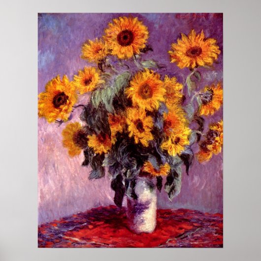 Claude Monet - Stilleven: Zonnebloemen Poster (Voorkant)