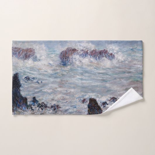 Claude Monet - Storm van de Belle-Ile-kust Bad Handdoek (Handdoek)