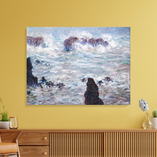 Claude Monet - Storm van de Belle-Ile-kust Canvas Afdruk (Insitu (Woonkamer))