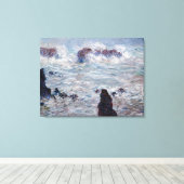 Claude Monet - Storm van de Belle-Ile-kust Canvas Afdruk (Insitu (Houten vloer))