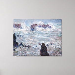 Claude Monet - Storm van de Belle-Ile-kust Canvas Afdruk