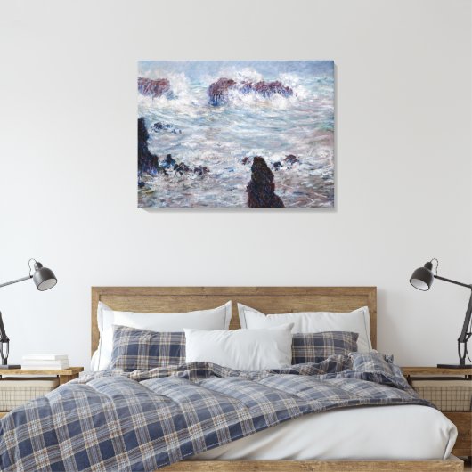 Claude Monet - Storm van de Belle-Ile-kust Canvas Afdruk (Insitu (Slaapkamer))