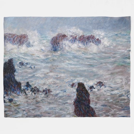 Claude Monet - Storm van de Belle-Ile-kust Fleece Deken (Voorkant (Horizontaal))