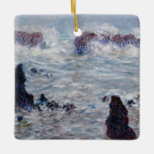 Claude Monet - Storm van de Belle-Ile-kust Keramisch Ornament (Voorkant)