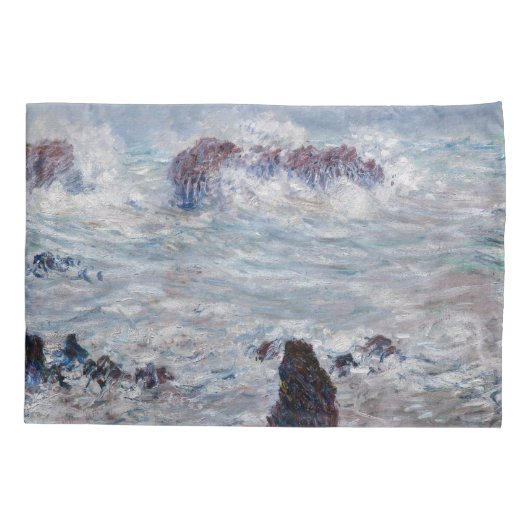 Claude Monet - Storm van de Belle-Ile-kust Kussensloop (Achterkant)