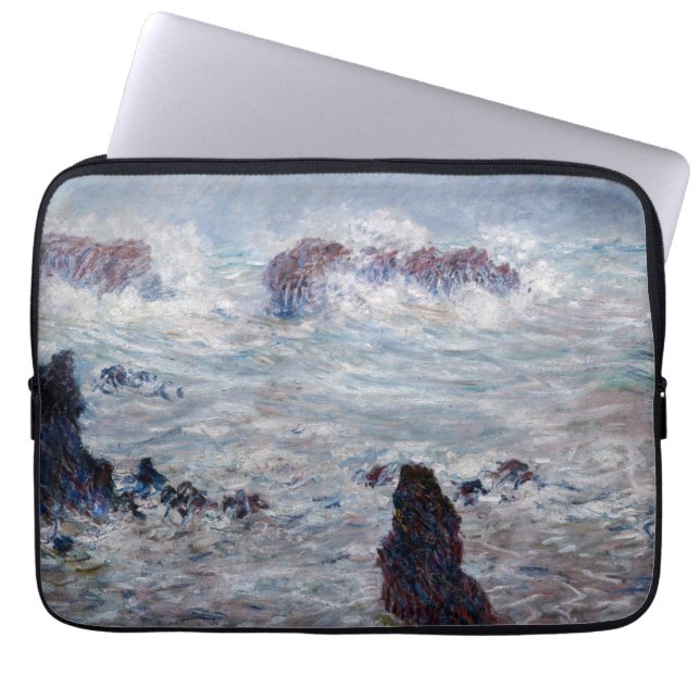 Claude Monet - Storm van de Belle-Ile-kust Laptop Sleeve (Voorkant)