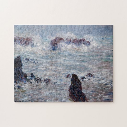 Claude Monet - Storm van de Belle-Ile-kust Legpuzzel (Horizontaal)