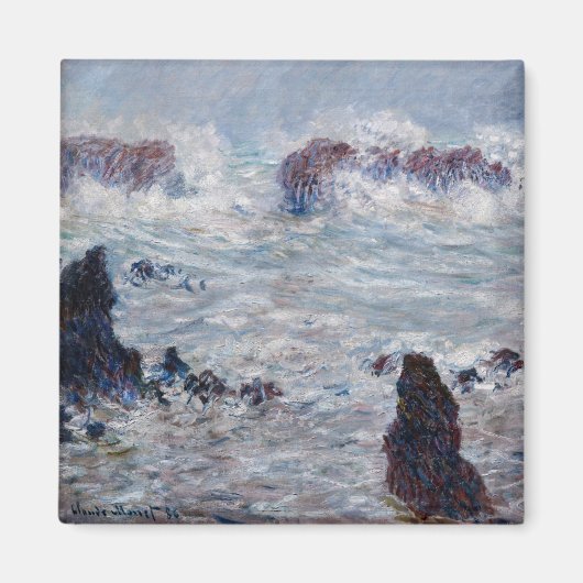 Claude Monet - Storm van de Belle-Ile-kust Magneet (Voorkant)