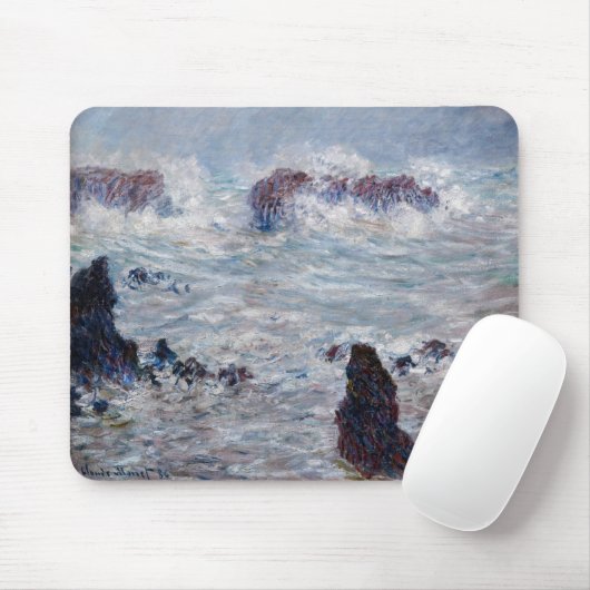 Claude Monet - Storm van de Belle-Ile-kust Muismat (Met muis)