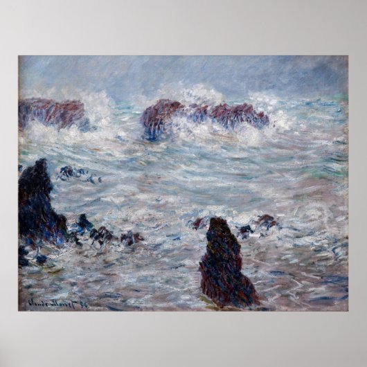 Claude Monet - Storm van de Belle-Ile-kust Poster (Voorkant)