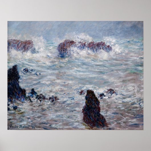 Claude Monet - Storm van de Belle-Ile-kust Poster (Voorkant)