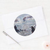 Claude Monet - Storm van de Belle-Ile-kust Ronde Sticker (Envelop)
