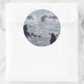 Claude Monet - Storm van de Belle-Ile-kust Ronde Sticker (Tas)