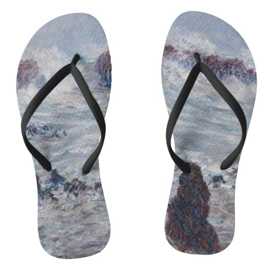 Claude Monet - Storm van de Belle-Ile-kust Teenslippers (Voetbed)