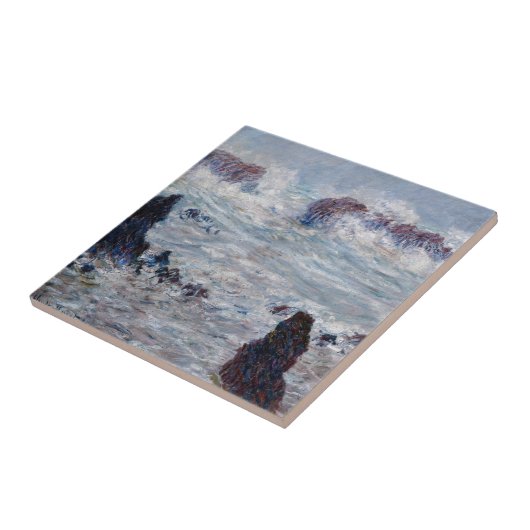 Claude Monet - Storm van de Belle-Ile-kust Tegeltje (Zijkant)