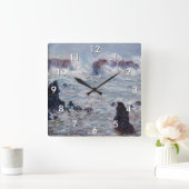 Claude Monet - Storm van de Belle-Ile-kust Vierkante Klok (Huis)