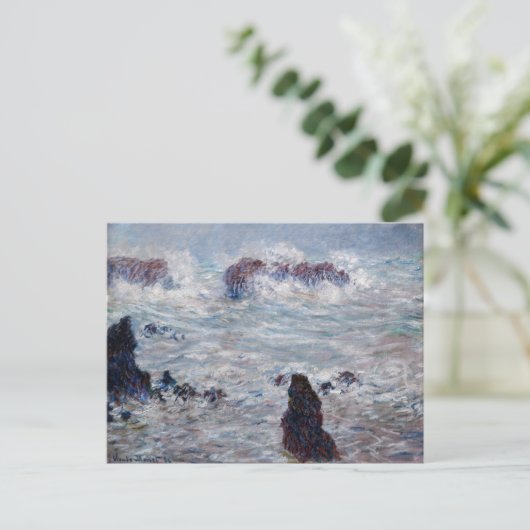 Claude Monet - Storm voor de kust van Belle-Ile Briefkaart (Staand voorkant)