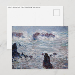 Claude Monet - Storm voor de kust van Belle-Ile Briefkaart