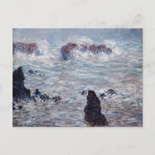 Claude Monet - Storm voor de kust van Belle-Ile Briefkaart (Voorkant)