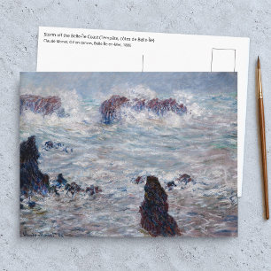 Claude Monet - Storm voor de kust van Belle-Ile Briefkaart