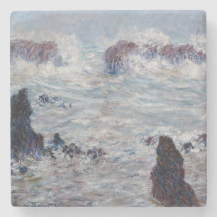 Claude Monet - Storm voor de kust van Belle-Ile Stenen Onderzetter
