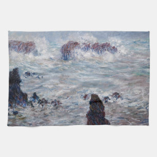 Claude Monet - Storm voor de kust van Belle-Ile Theedoek