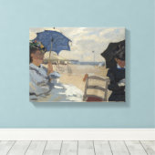 Claude Monet strand scène Canvas Afdruk (Insitu (Houten vloer))