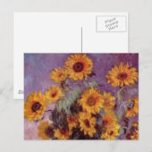 Claude Monet Sunflower Briefkaart (Voorkant / Achterkant)