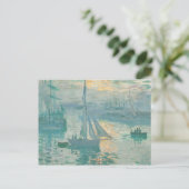 Claude Monet Sunrise Marine Art Print Briefkaart (Staand voorkant)