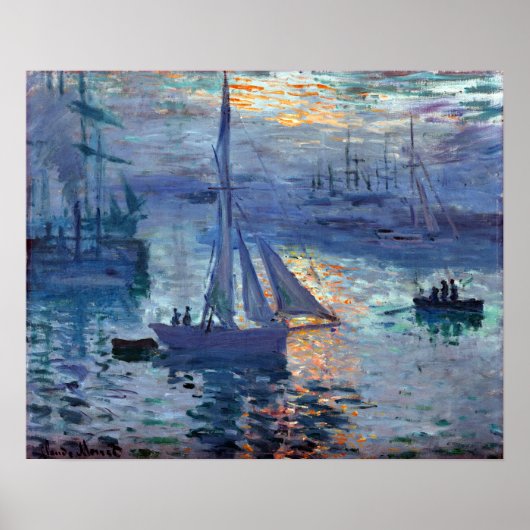 Claude Monet Sunrise - marinier Poster (Voorkant)