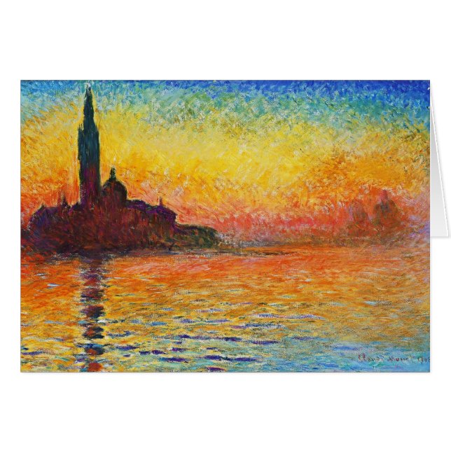 Claude Monet Sunset in Venetië Impressionistische  (Voorkant Horizontaal)