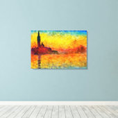 Claude Monet Sunset in Venetië Impressionistische Canvas Afdruk (Insitu (Houten vloer))