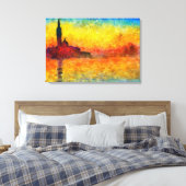 Claude Monet Sunset in Venetië Impressionistische Canvas Afdruk (Insitu (Slaapkamer))