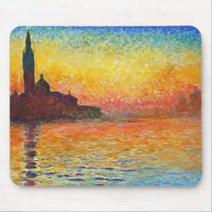 Claude Monet Sunset in Venetië Impressionistische  Muismat