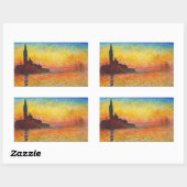 Claude Monet Sunset in Venetië Impressionistische  Rechthoekige Sticker (Vel)