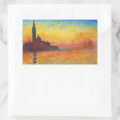 Claude Monet Sunset in Venetië Impressionistische  Rechthoekige Sticker (Tas)
