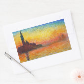 Claude Monet Sunset in Venetië Impressionistische  Rechthoekige Sticker (Envelop)