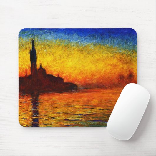 Claude Monet-Sunset in Venetië Muismat (Met muis)