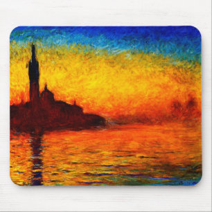 Claude Monet-Sunset in Venetië Muismat