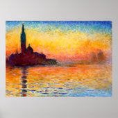 Claude Monet - Sunset in Venetië Poster (Voorkant)
