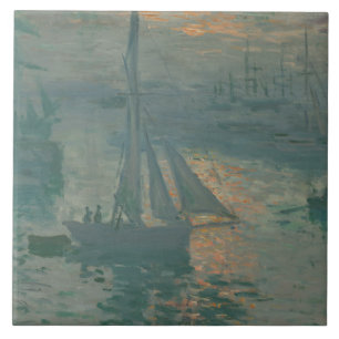 Claude Monet - Sunset (Marine) Tegeltje