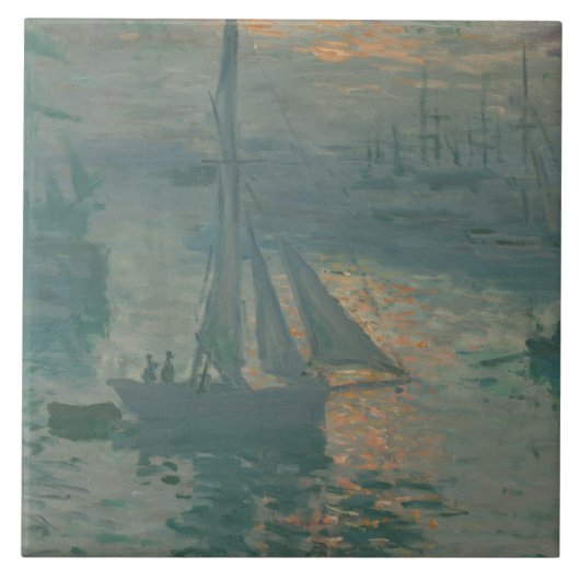 Claude Monet - Sunset (Marine) Tegeltje (Voorkant)