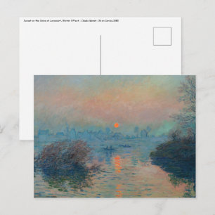 Claude Monet - Sunset on the Seine at Lavacourt Briefkaart