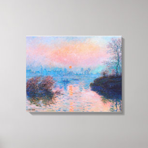 Claude Monet - Sunset on the Seine at Lavacourt Canvas Afdruk