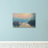 Claude Monet - Sunset on the Seine at Lavacourt Canvas Afdruk (Insitu (Houten vloer))